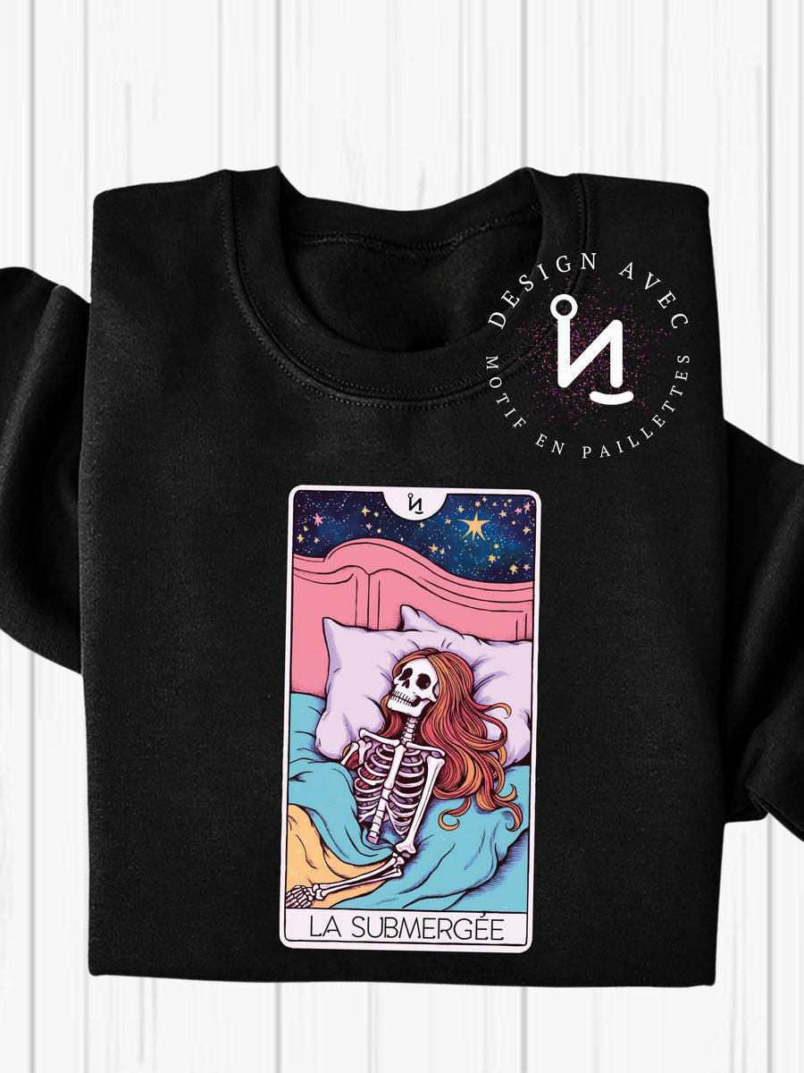 LA SUBMERGÉE - Coton ouaté noir (taille unisexe)