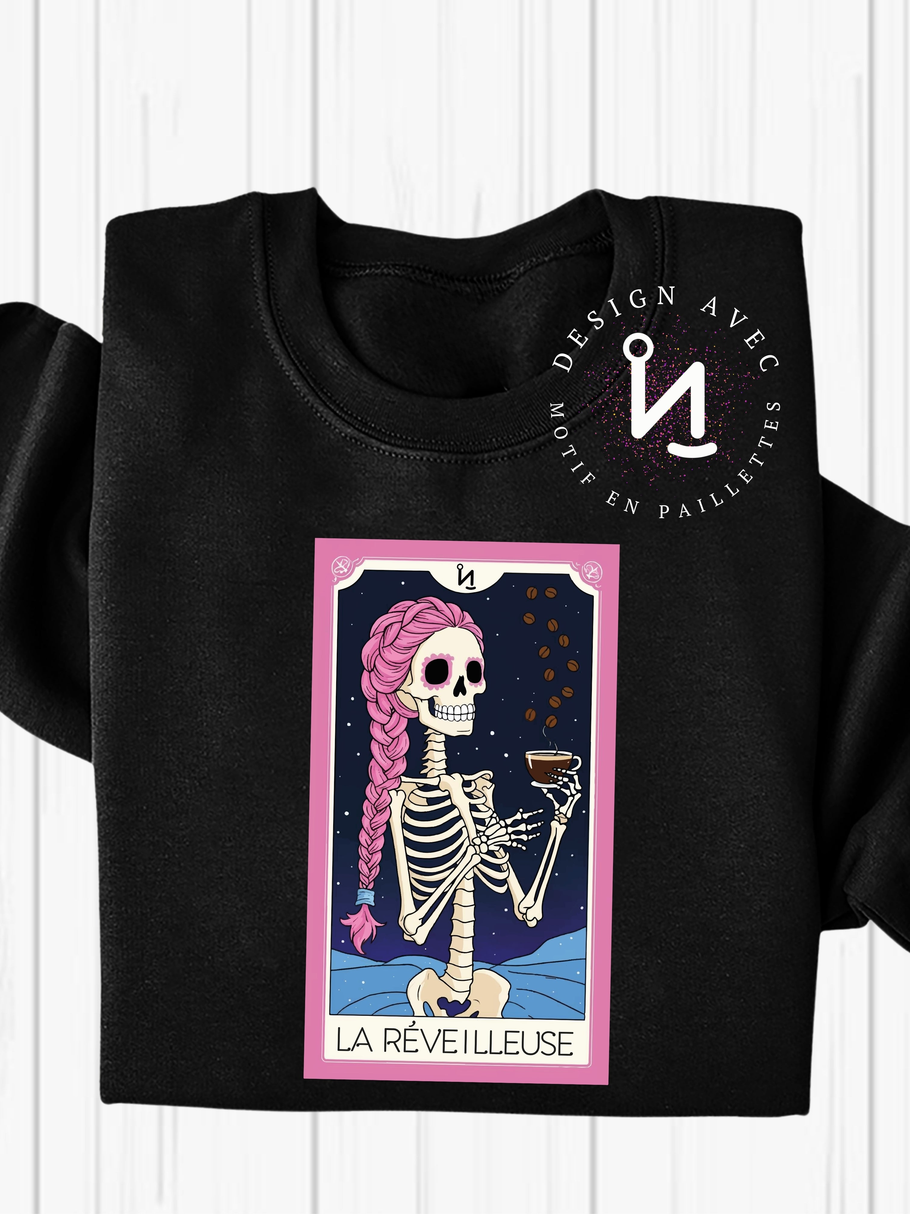 LA RÉVEILLEUSE - Coton ouaté noir (taille unisexe)