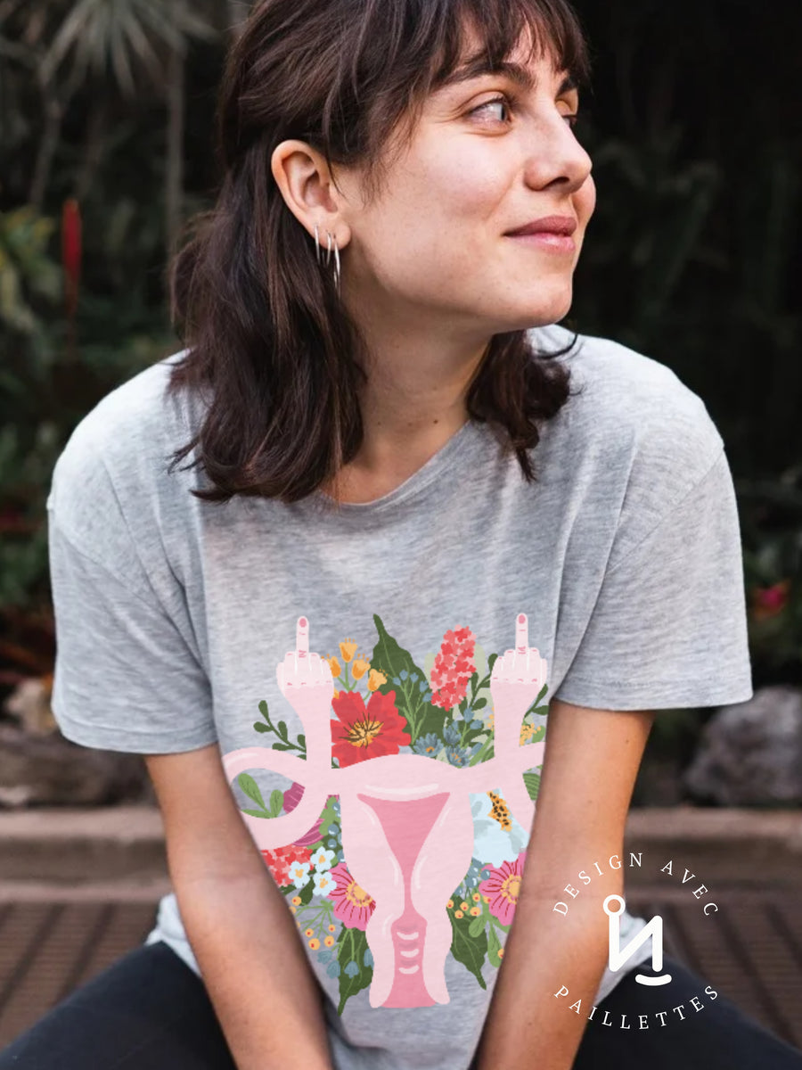 UTÉRUS - T-Shirt gris (taille unisexe)