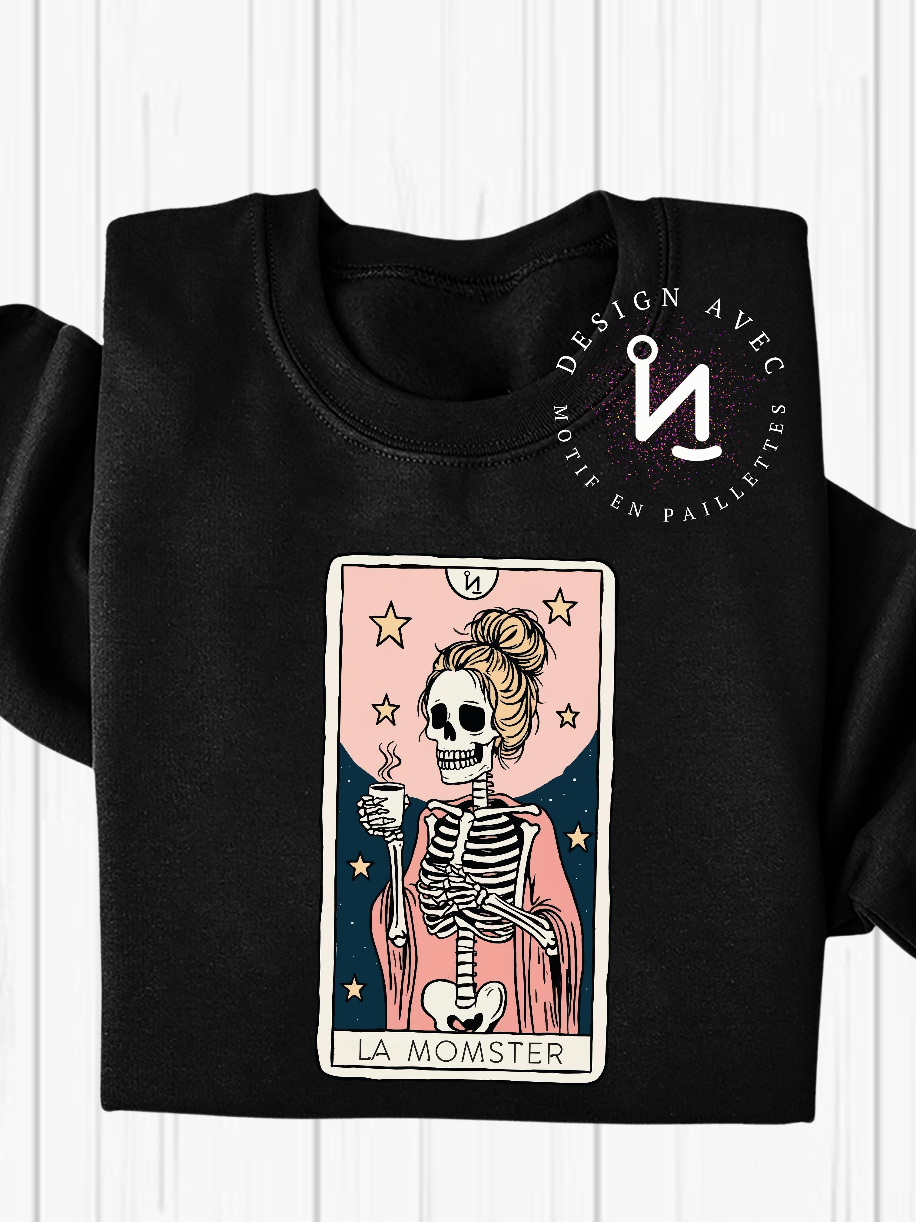 LA MOMSTER - Coton ouaté noir (taille unisexe)