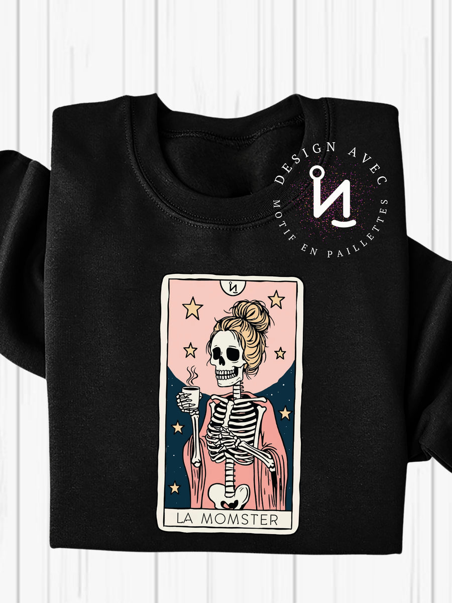 LA MOMSTER - Coton ouaté noir (taille unisexe)
