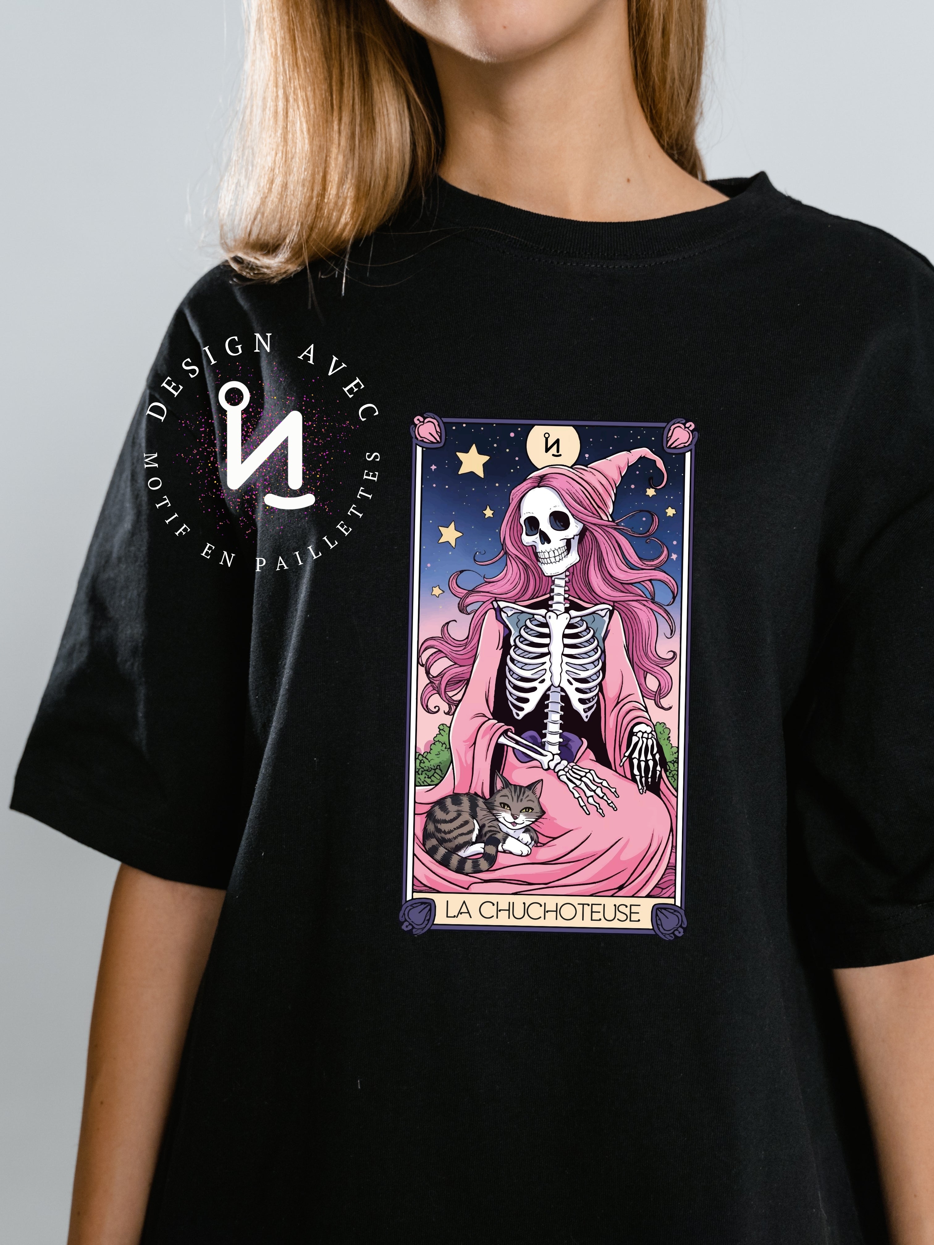 LA CHUCHOTEUSE - T-Shirt noir (taille unisexe)