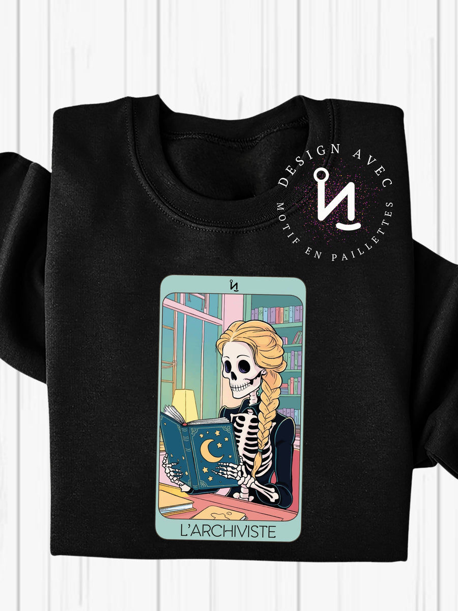 L'ARCHIVISTE - Coton ouaté noir (taille unisexe)