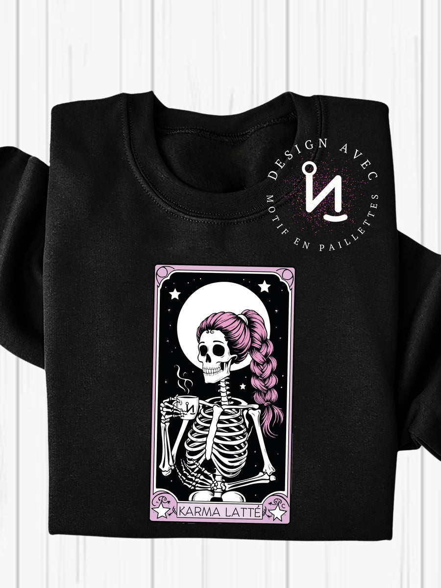 KARMA LATTÉ - Coton ouaté noir (taille unisexe)