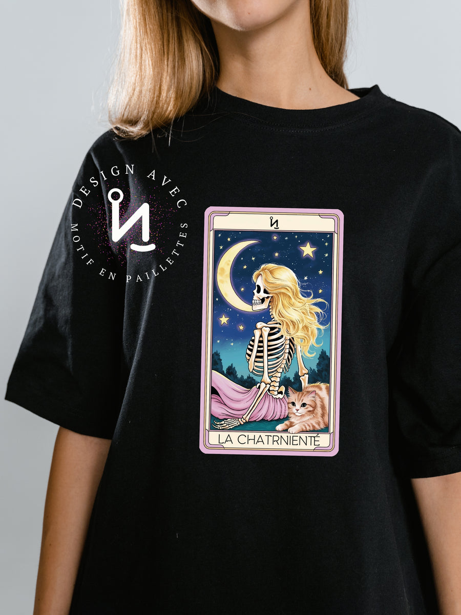 LA CHATRNIENTÉ - T-Shirt noir (taille unisexe)
