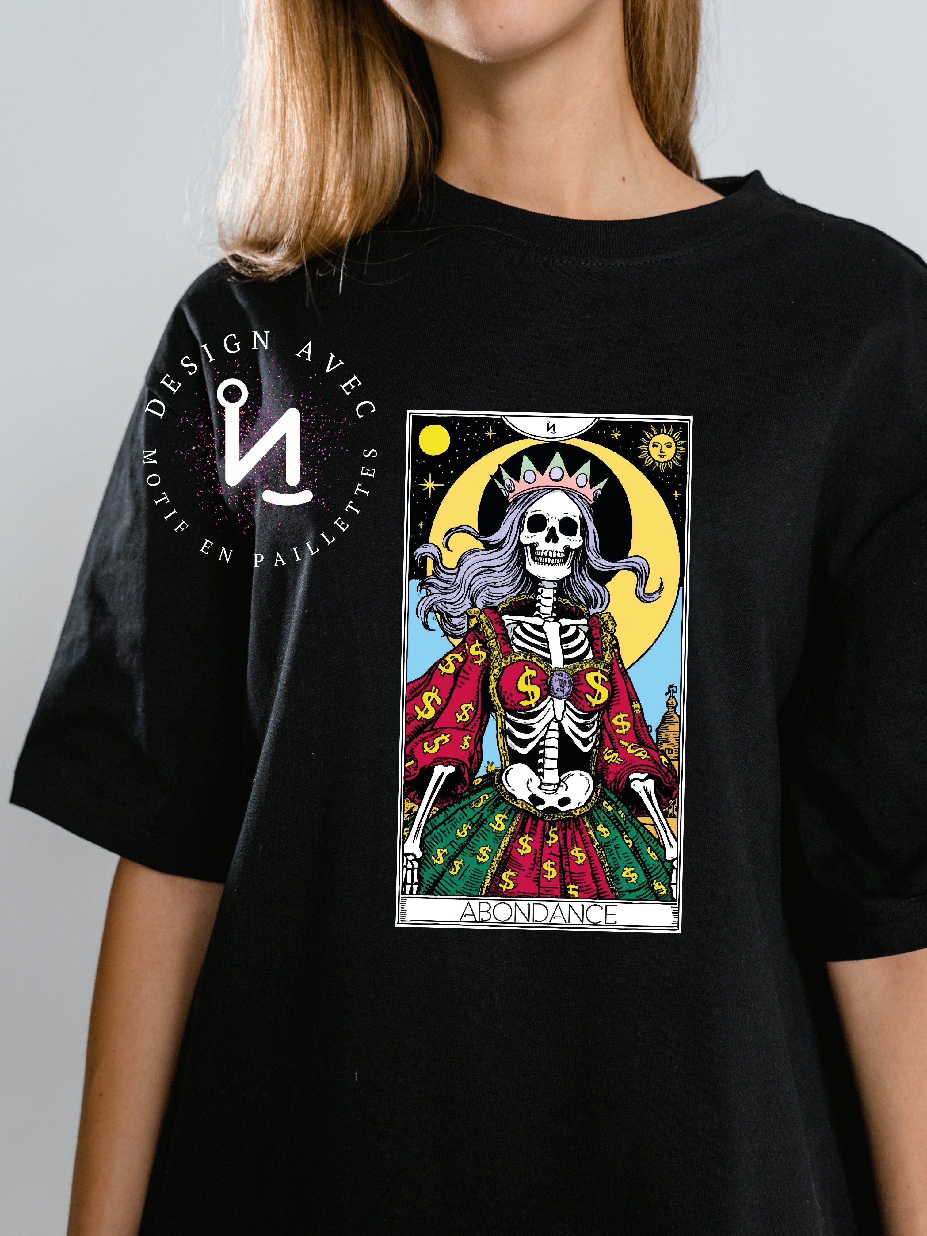 ABONDANCE - T-Shirt noir (taille unisexe)