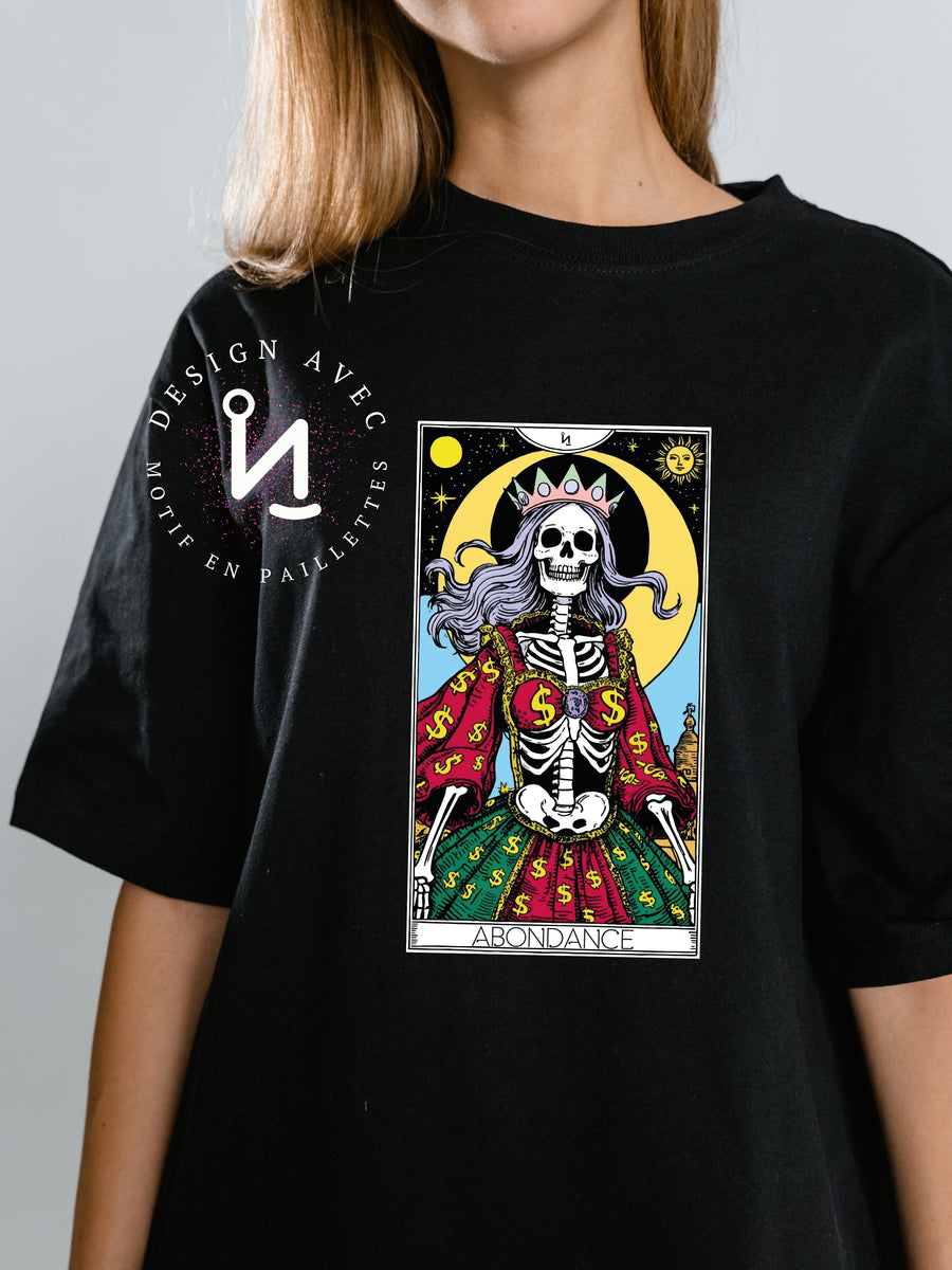 ABONDANCE - T-Shirt noir (taille unisexe)