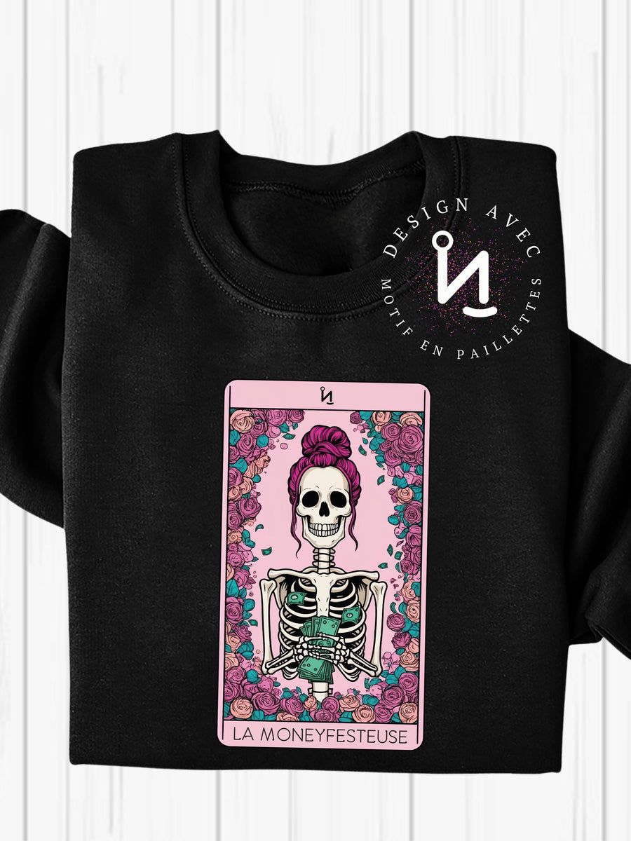 LA MONEYFESTEUSE - Coton ouaté noir (taille unisexe)