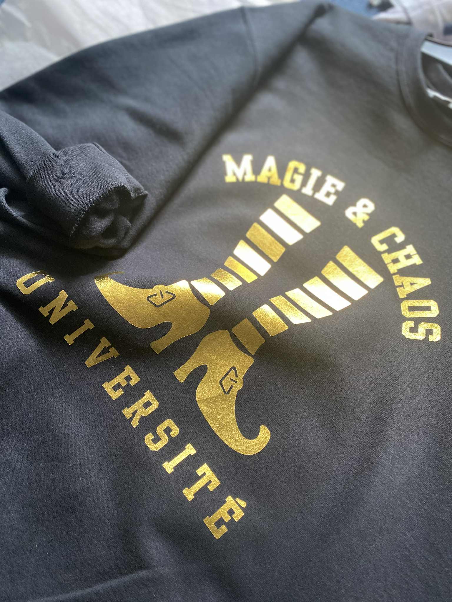 MAGIE & CHAOS - Coton ouaté noir (taille unisexe)