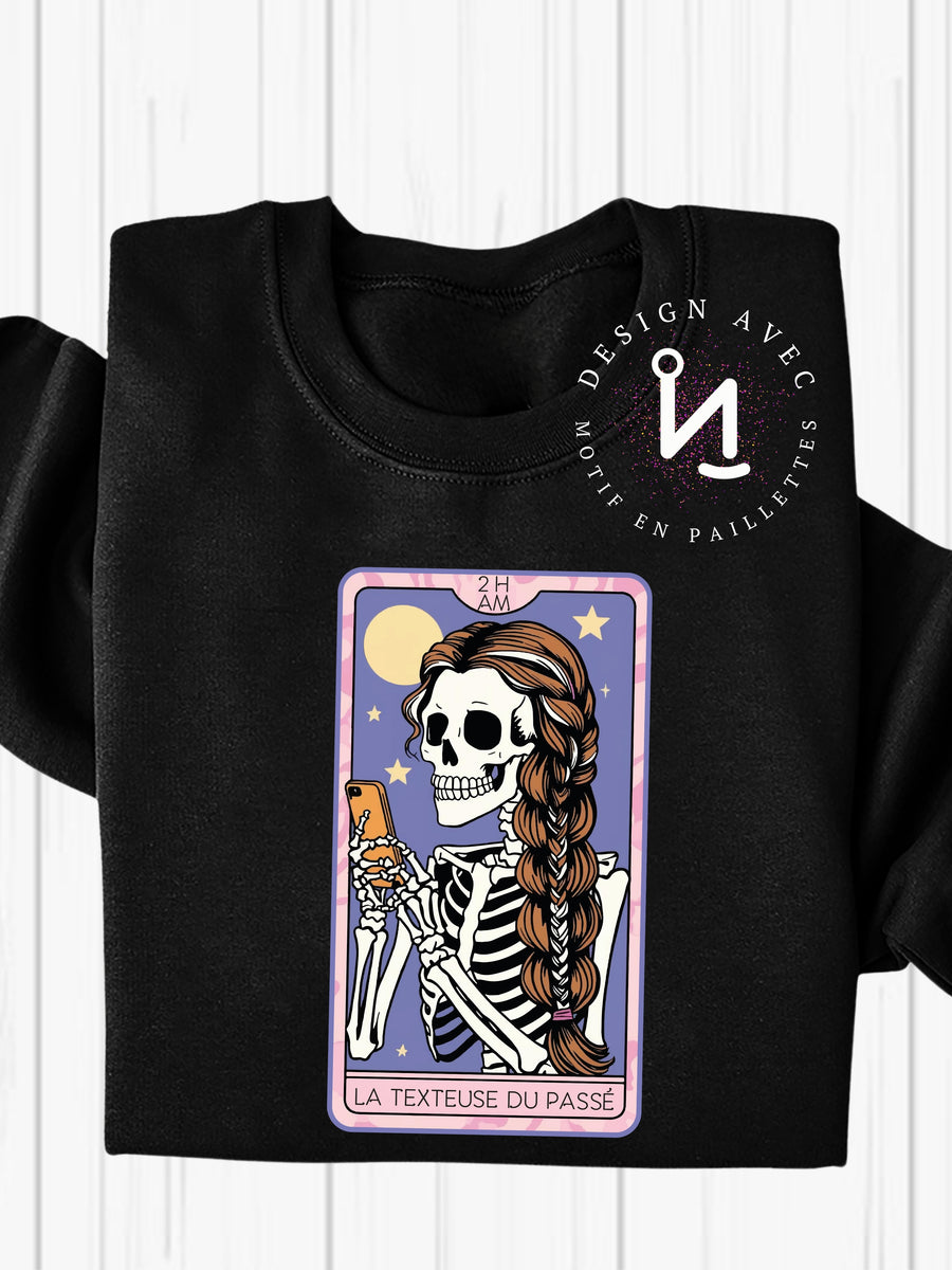 LA TEXTEUSE DU PASSÉ - Coton ouaté noir (taille unisexe)