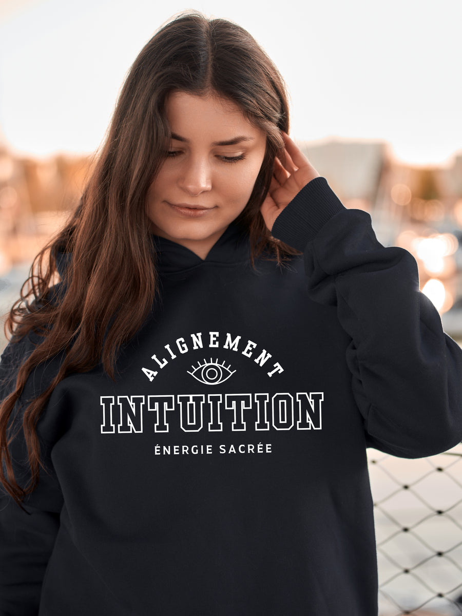 ALIGNEMENT - Hoodie noir (taille unisexe)