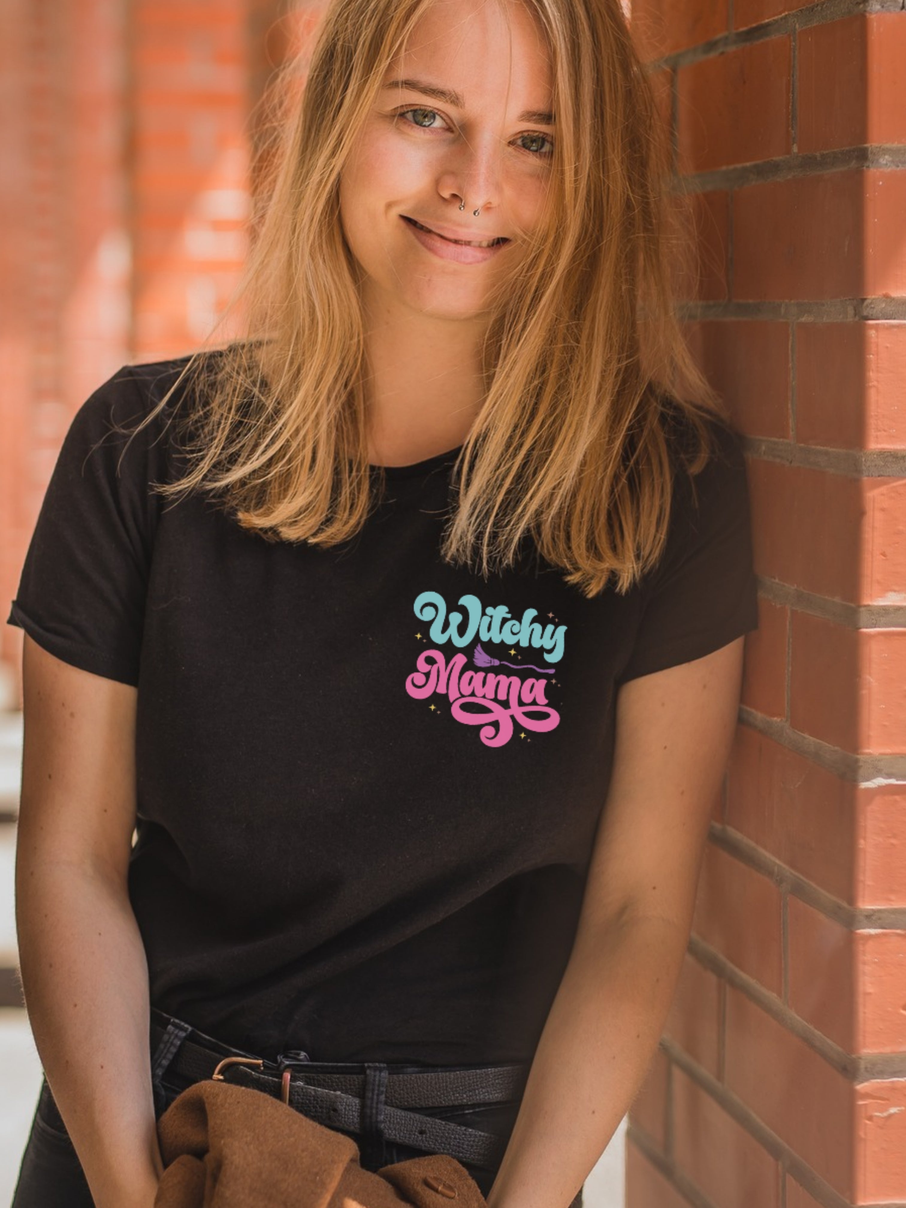 WITCHY MAMA - T-Shirt noir SMALL (taille unisexe)