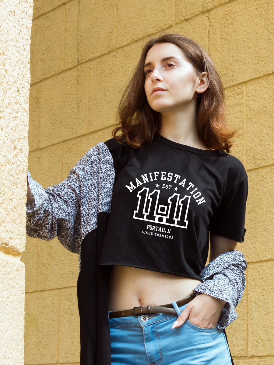 MANIFESTATION 11:11 - Crop top noir