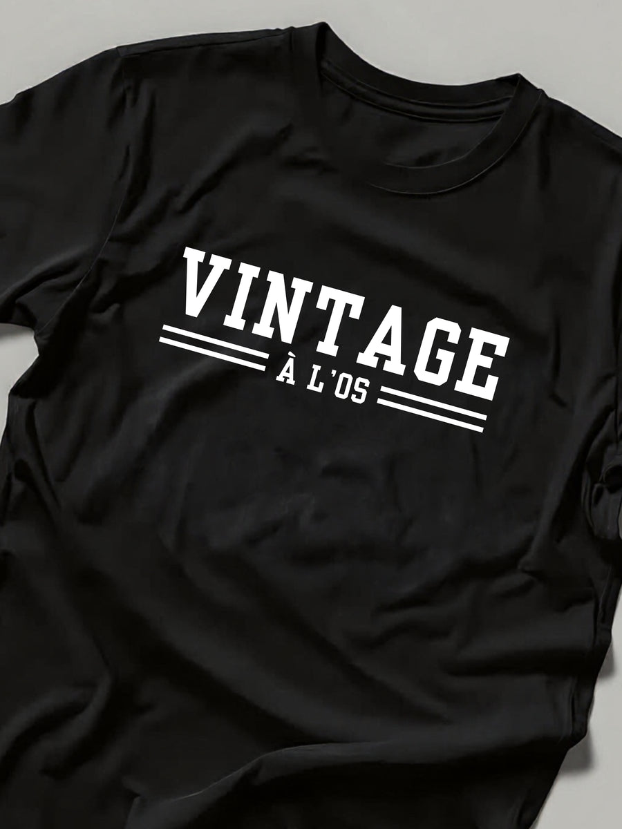 VINTAGE À L'OS - T-Shirt noir (allume dans le noir)