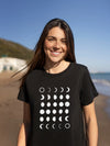 PHASES LUNES - T-Shirt noir (taille unisexe)