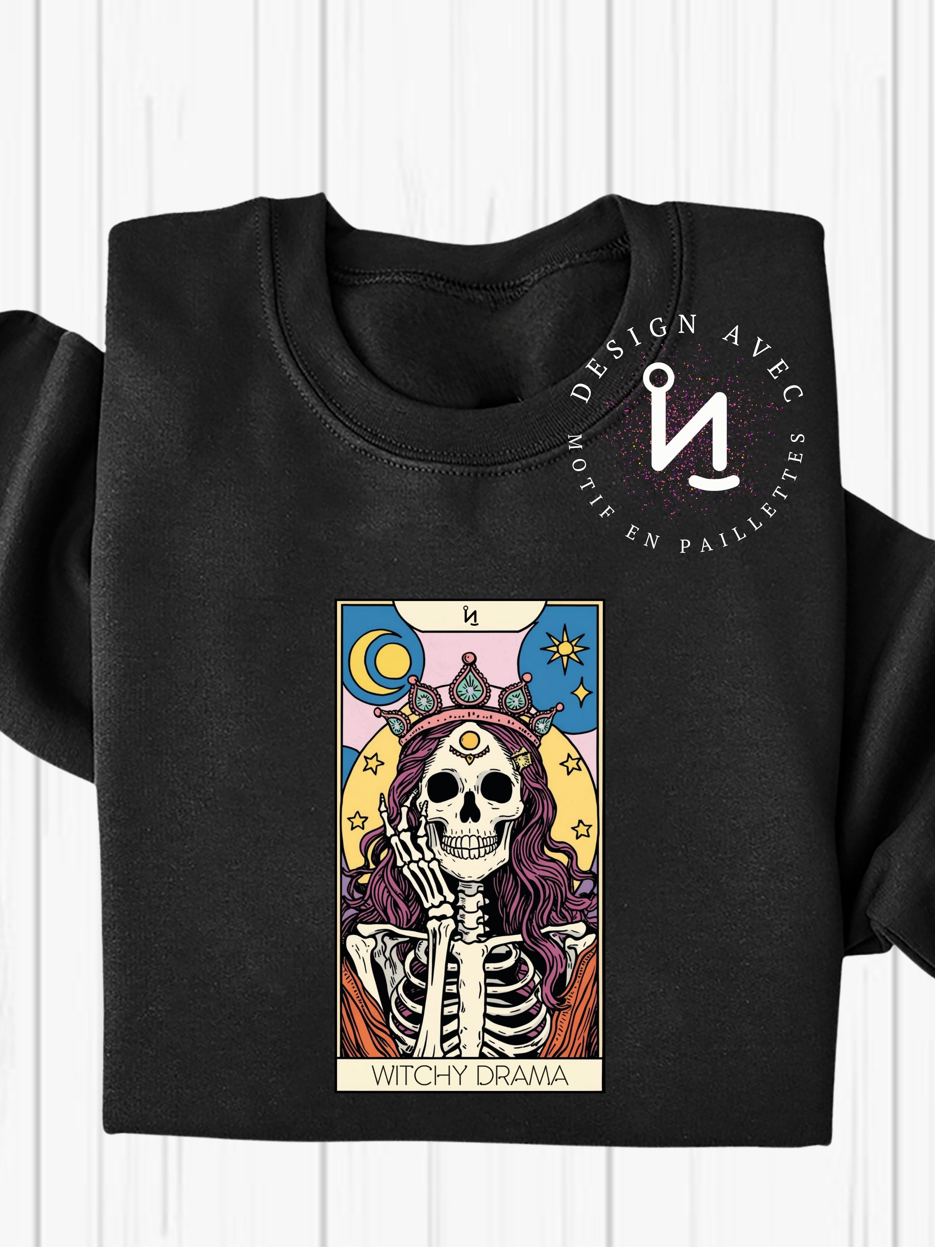 LA WITCHY DRAMA - Coton ouaté noir (taille unisexe)