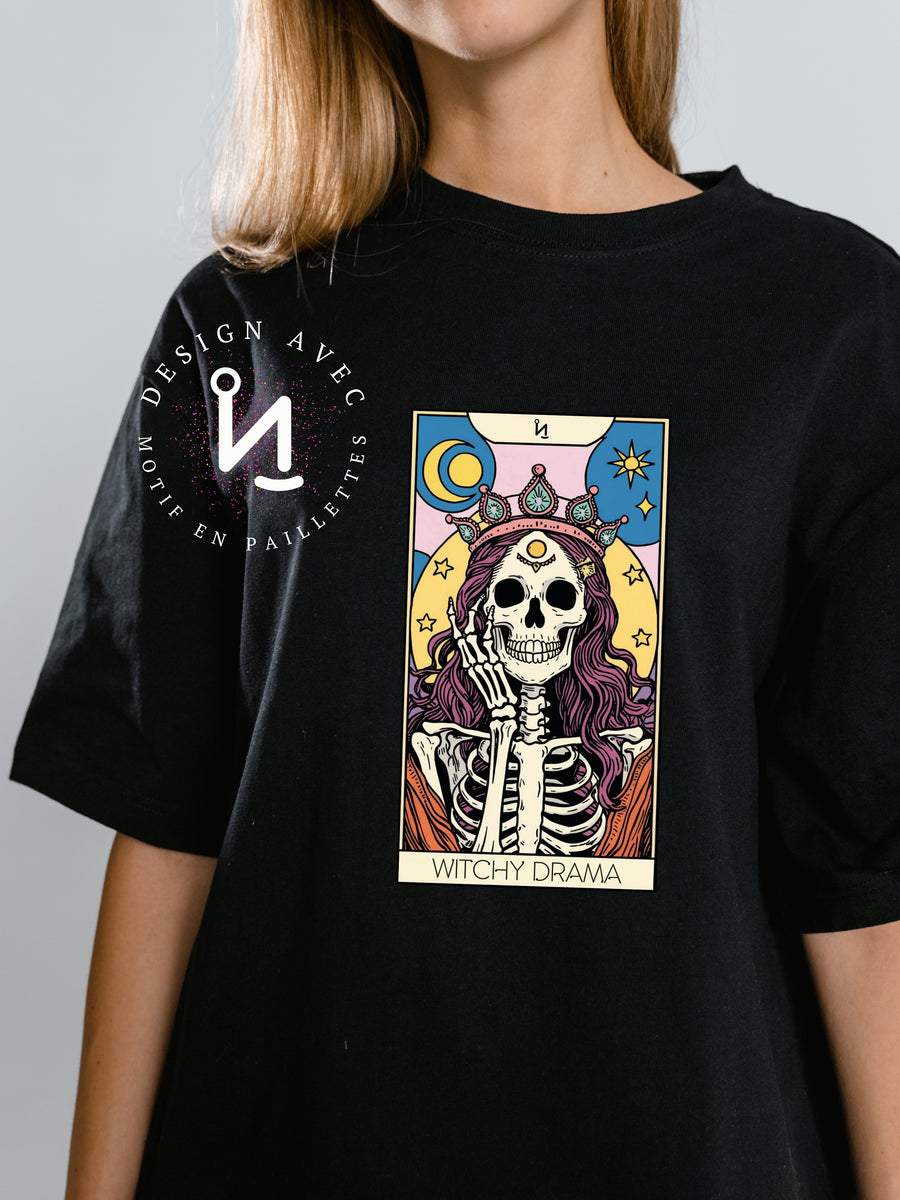 LA WITCHY DRAMA - T-Shirt noir (taille unisexe)