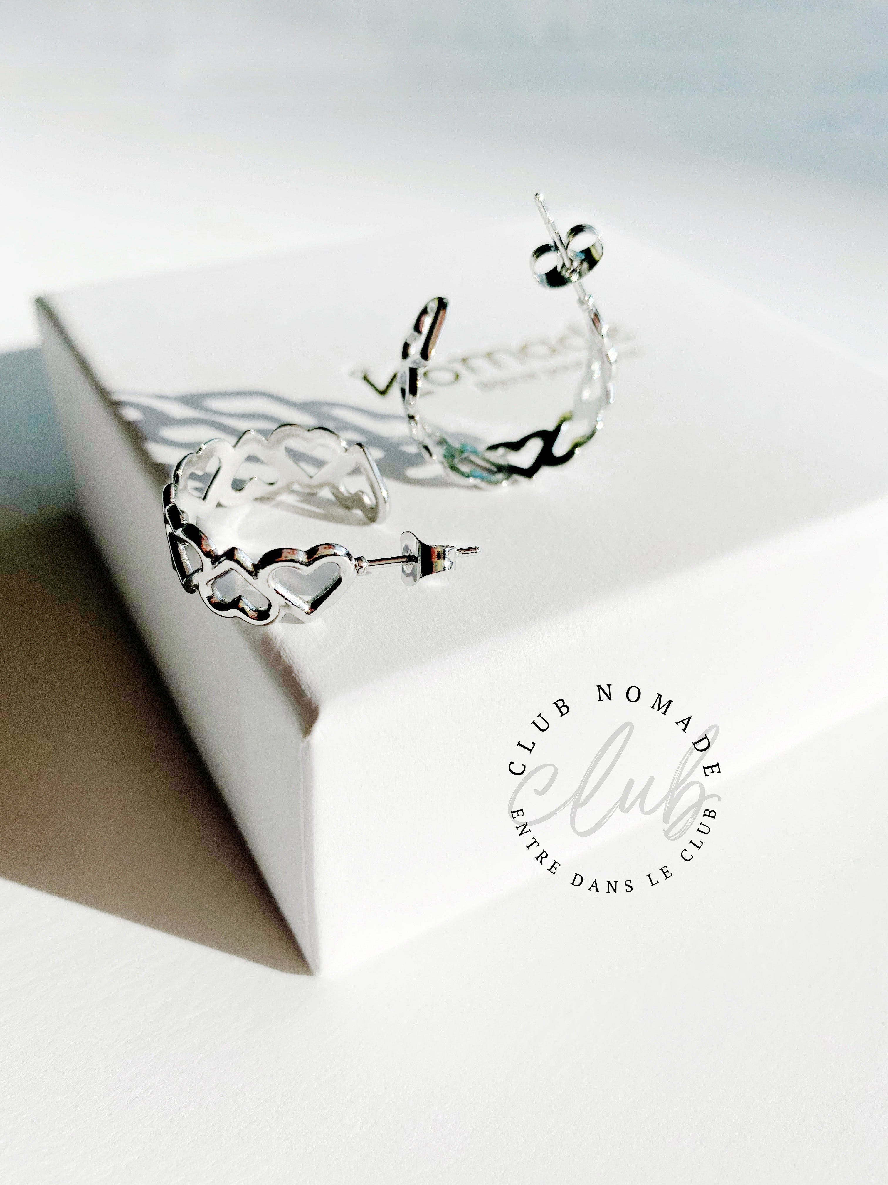 COEURS ARGENT - Boucles oreilles
