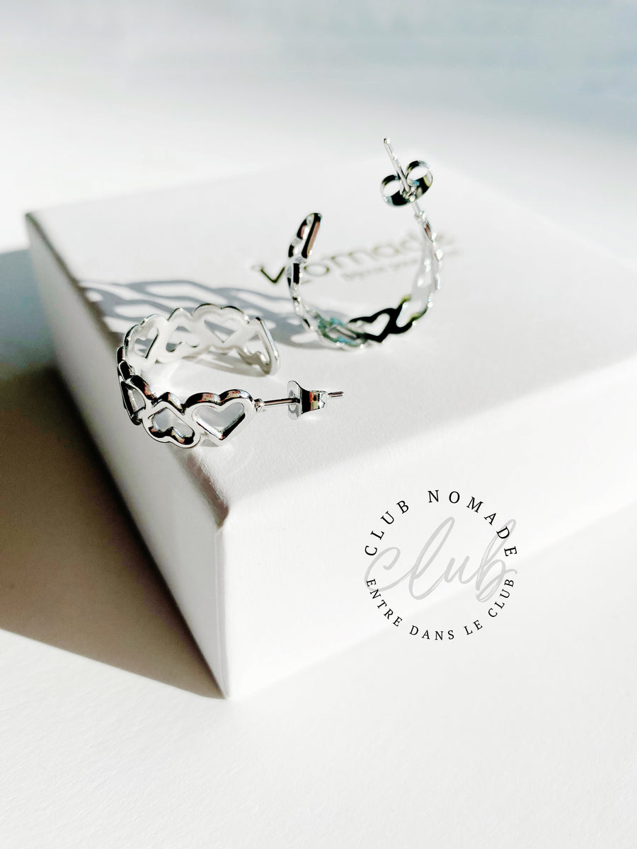 COEURS ARGENT - Boucles oreilles