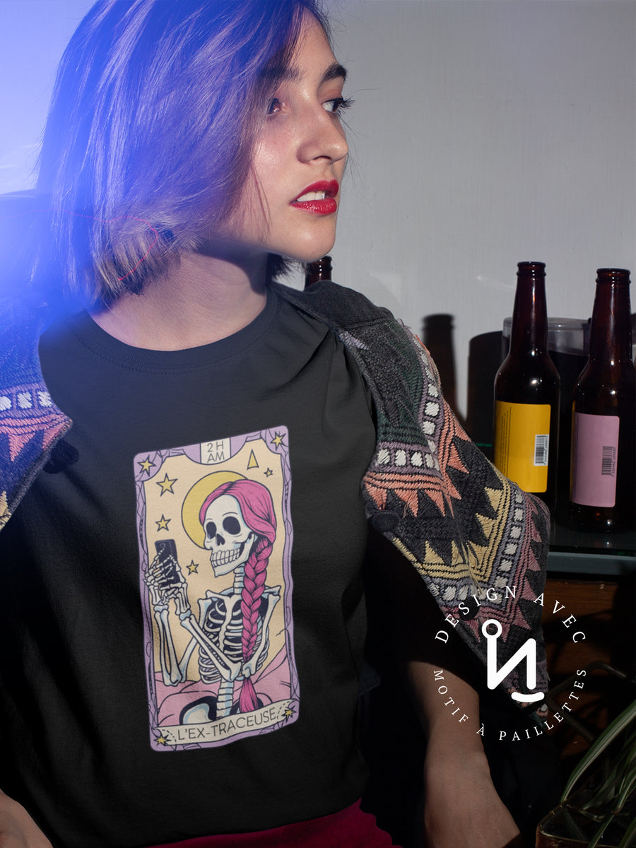 L'EX TRACEUSE - T-Shirt noir (taille unisexe)