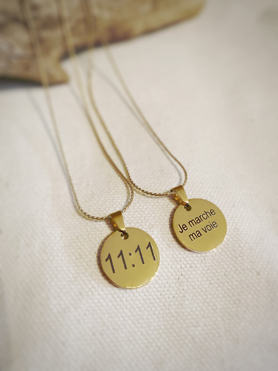 11:11 - Pendentif réversible OR