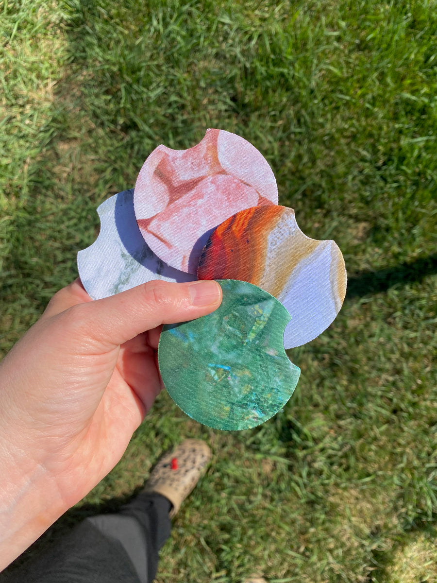 SOUS VERRE ROND VOITURE - Impression pierres naturelles