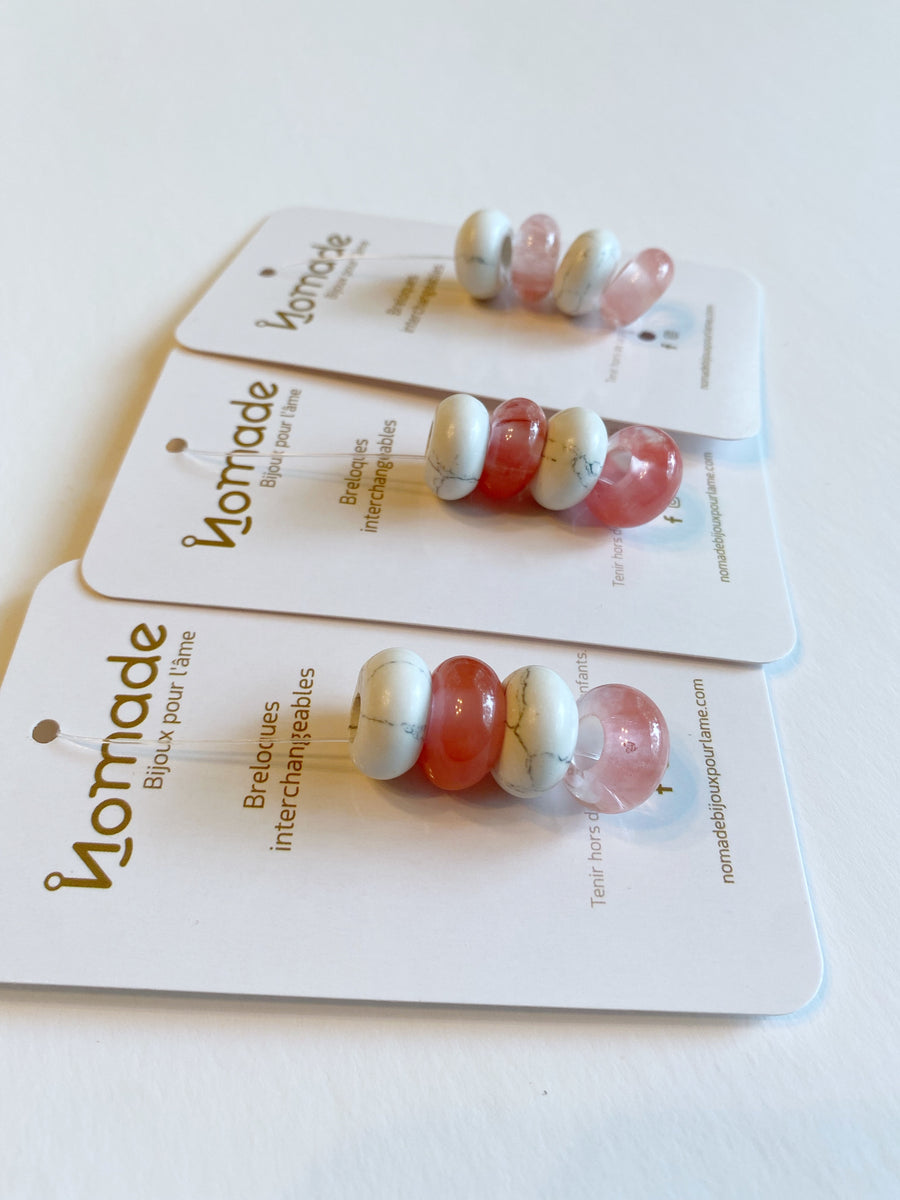CHERRY QUARTZ & HOWLITE - Kit pierres modulables