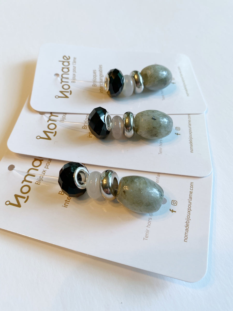 LABRADORITE & AGATE - Kit pierres modulables