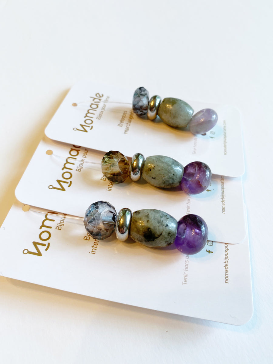 LABRADORITE & AMÉTHYSTE - Kit pierres modulables
