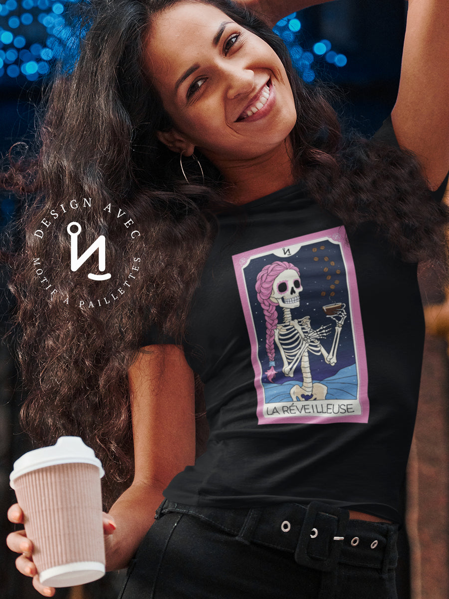 LA RÉVEILLEUSE - T-Shirt noir (taille unisexe)