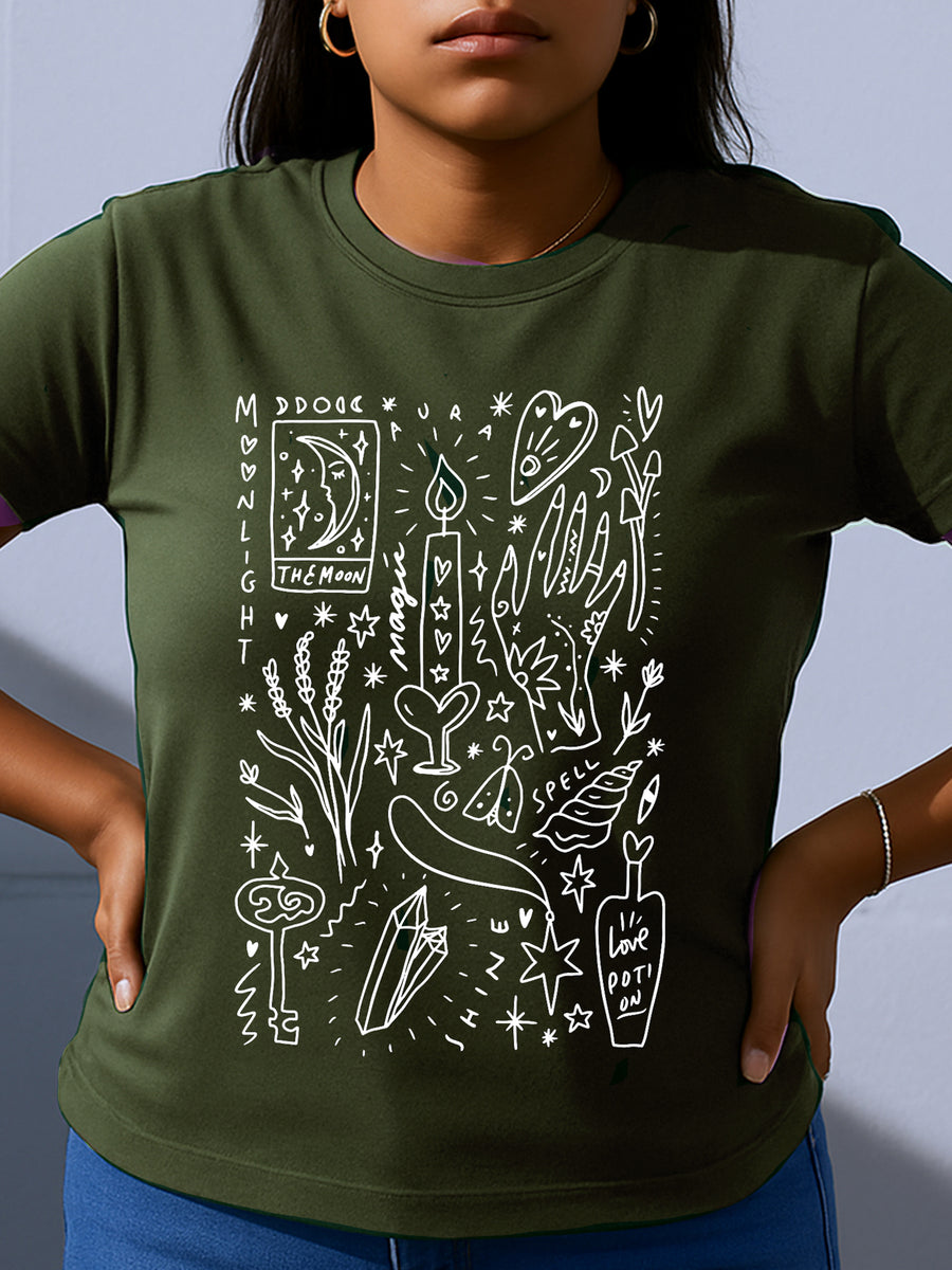 MOONLIGHT - T-Shirt kaki (allume dans le noir)