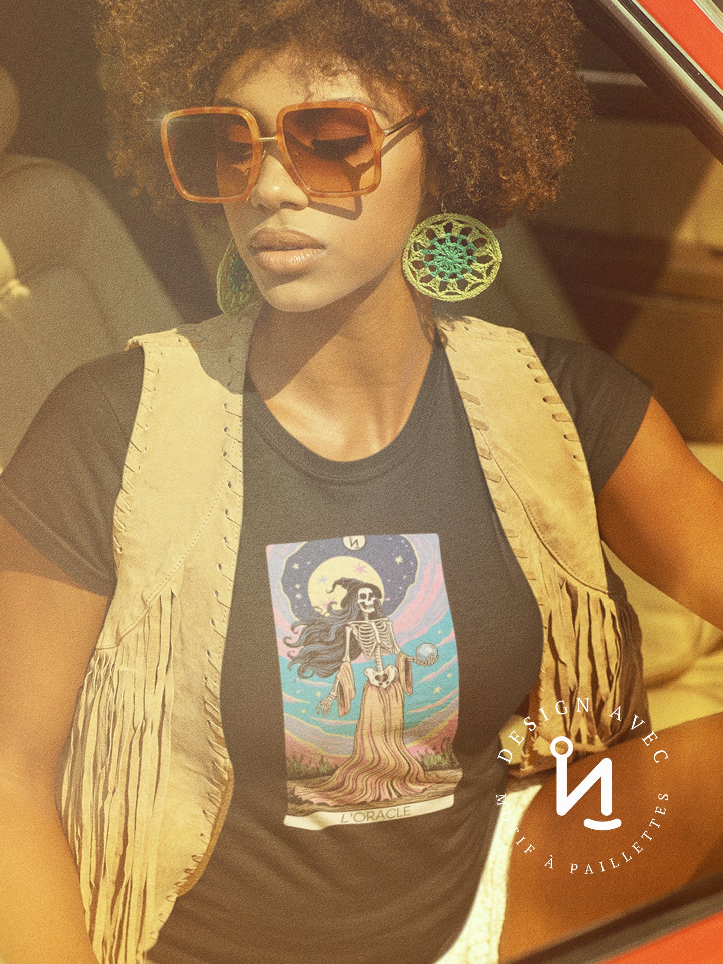 L'ORACLE - T-Shirt noir (taille unisexe)