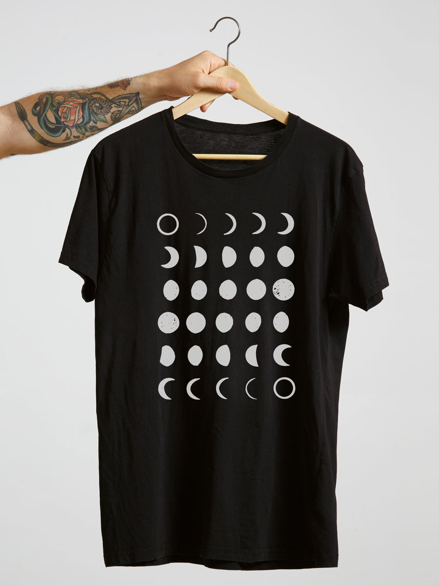 PHASES LUNES - T-Shirt noir (taille unisexe)
