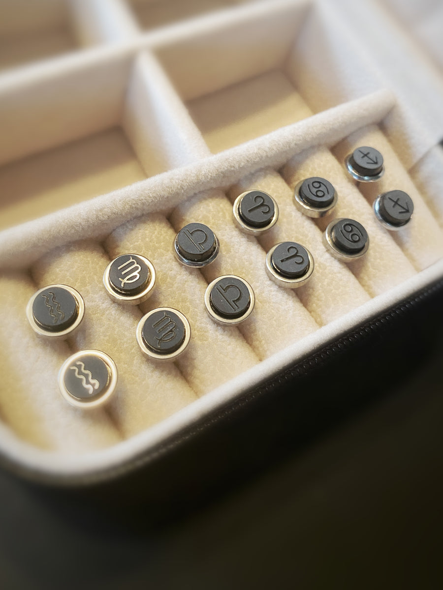 SIGNES ZODIACS GRIS - Studs 6 mm