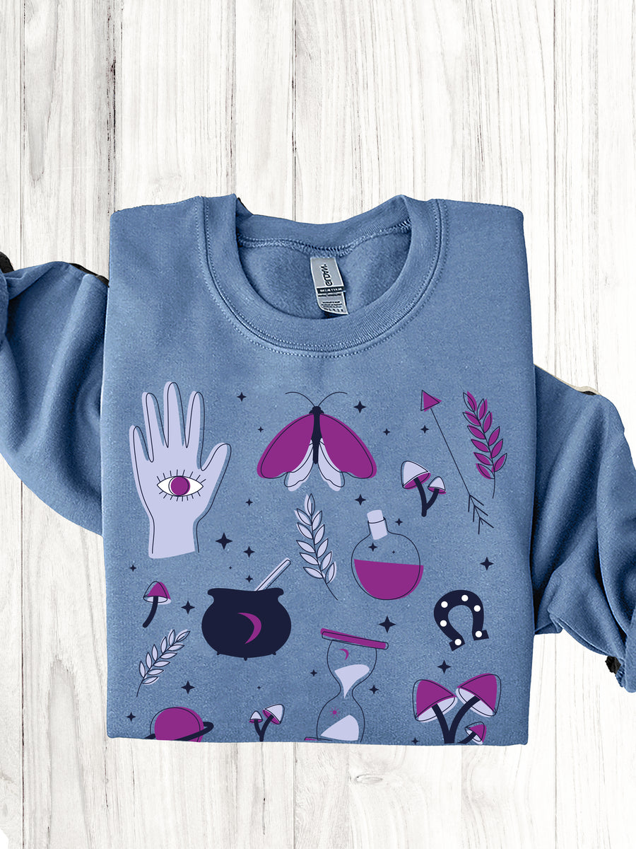 SYMBOLES MAGIQUES - Coton ouaté bleu (allume dans le noir)