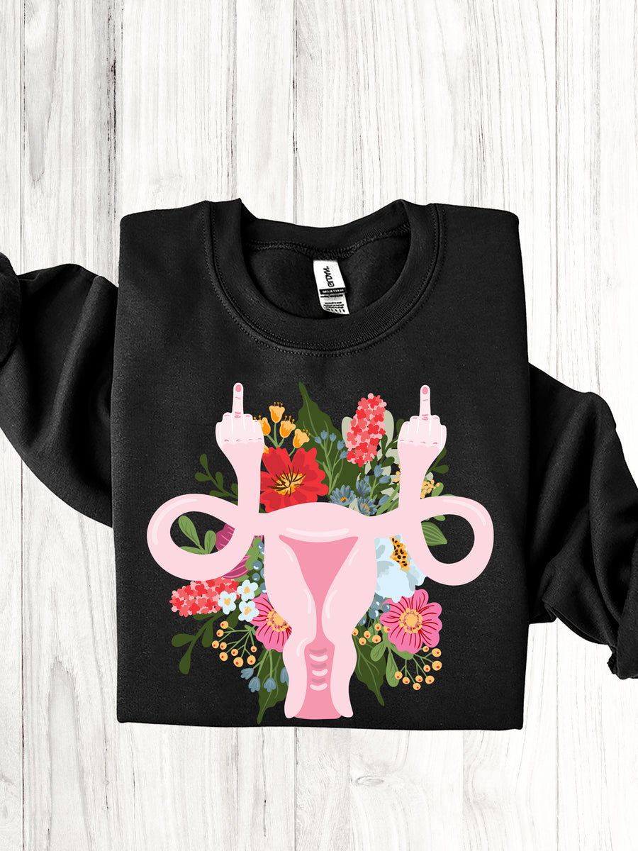 UTÉRUS - Coton ouaté noir (taille unisexe)